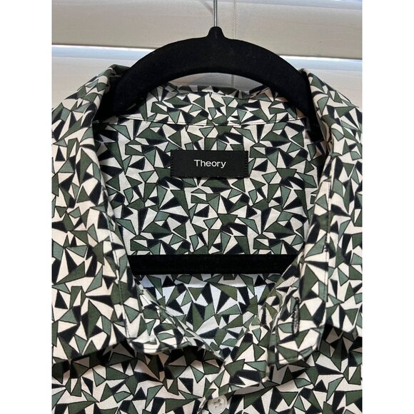 Theory Patterned Short Sleeve Button Up Shirt - Size‎ XXL - Picture 2 of 5